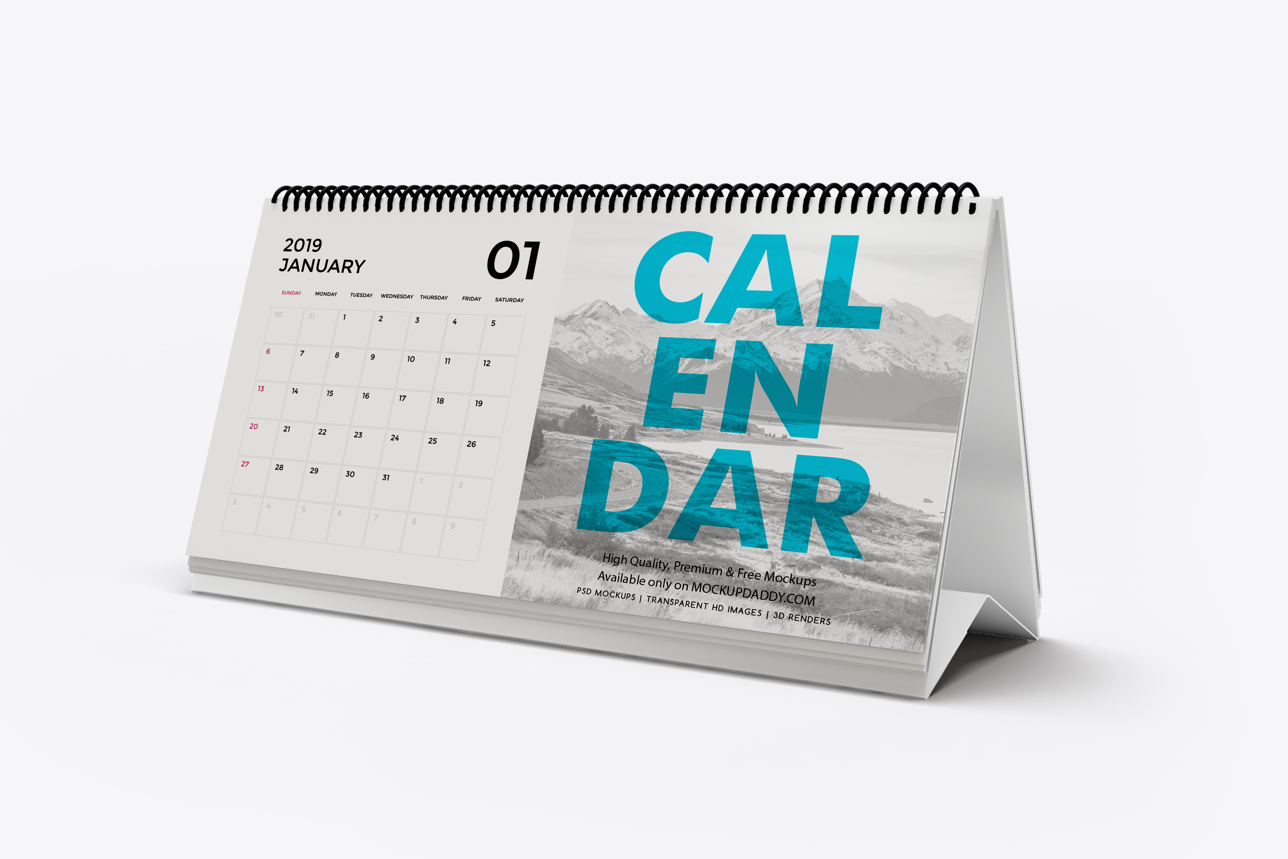 Download Spiral Desk Calendar Mockup 4k Mockup Daddy PSD Mockup Templates