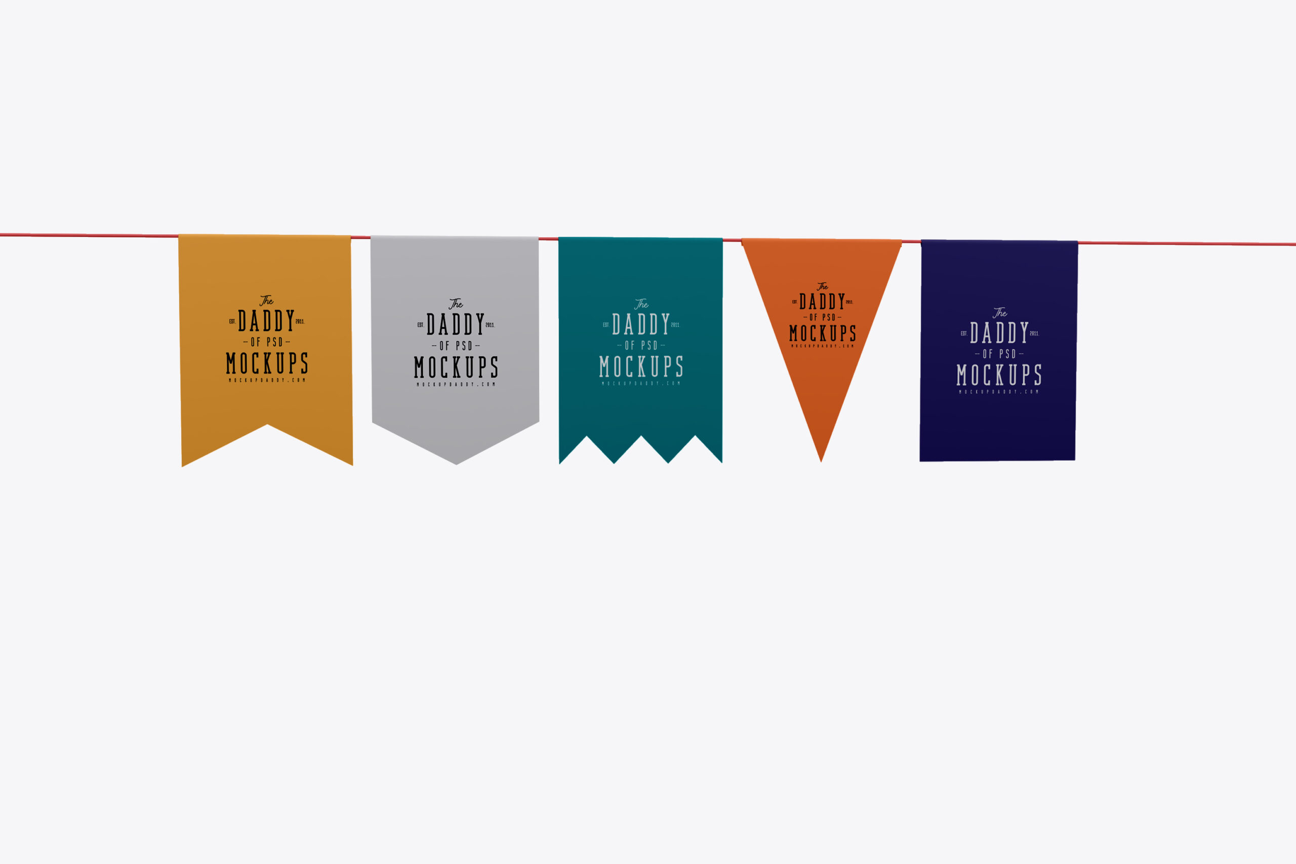 Flag Garland/Pennant/Bunting Mockup Mockup Daddy