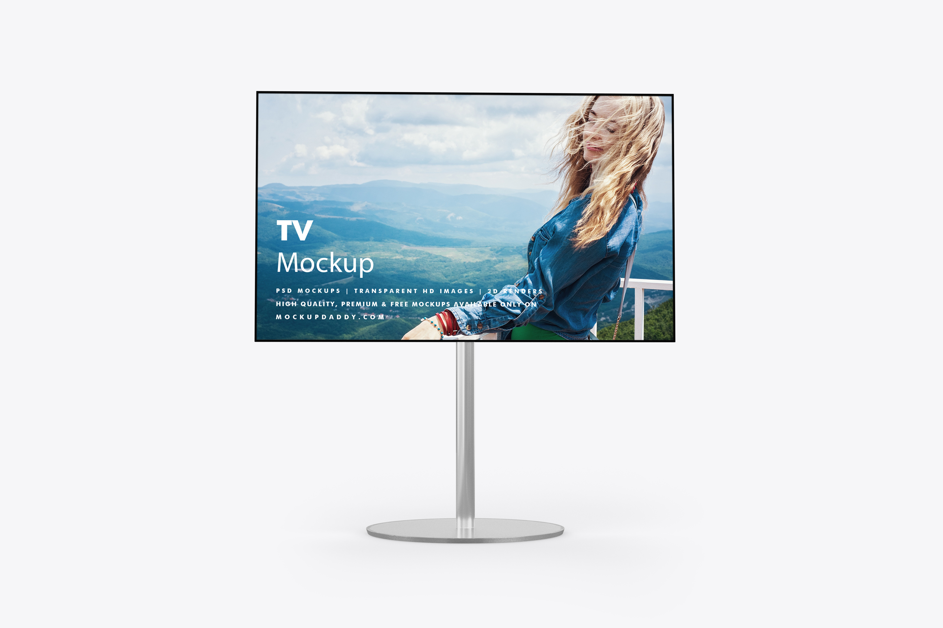 Download Tv Mockup With Basic Stand Mockup Daddy