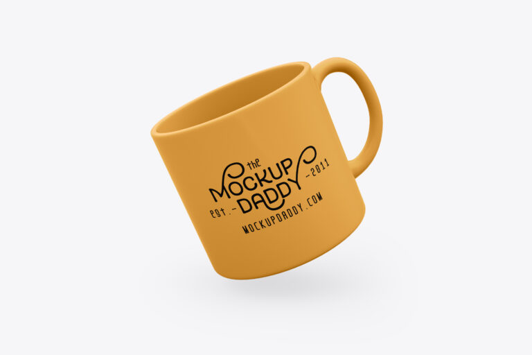 Download Mug Mockup with Heart Handle - Mockup Daddy