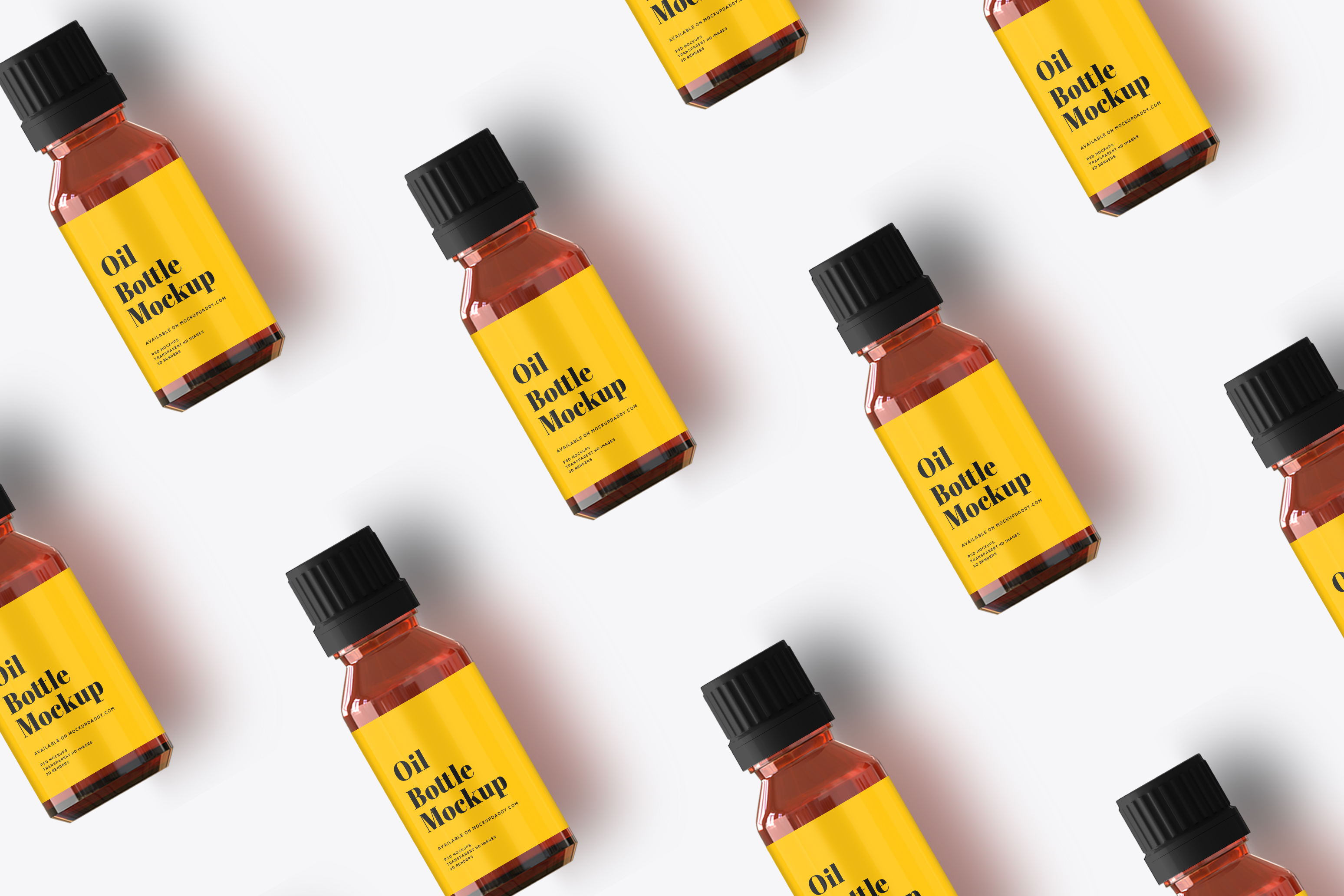 Download Amber Mini Oil Bottle Mockup - Mockup Daddy