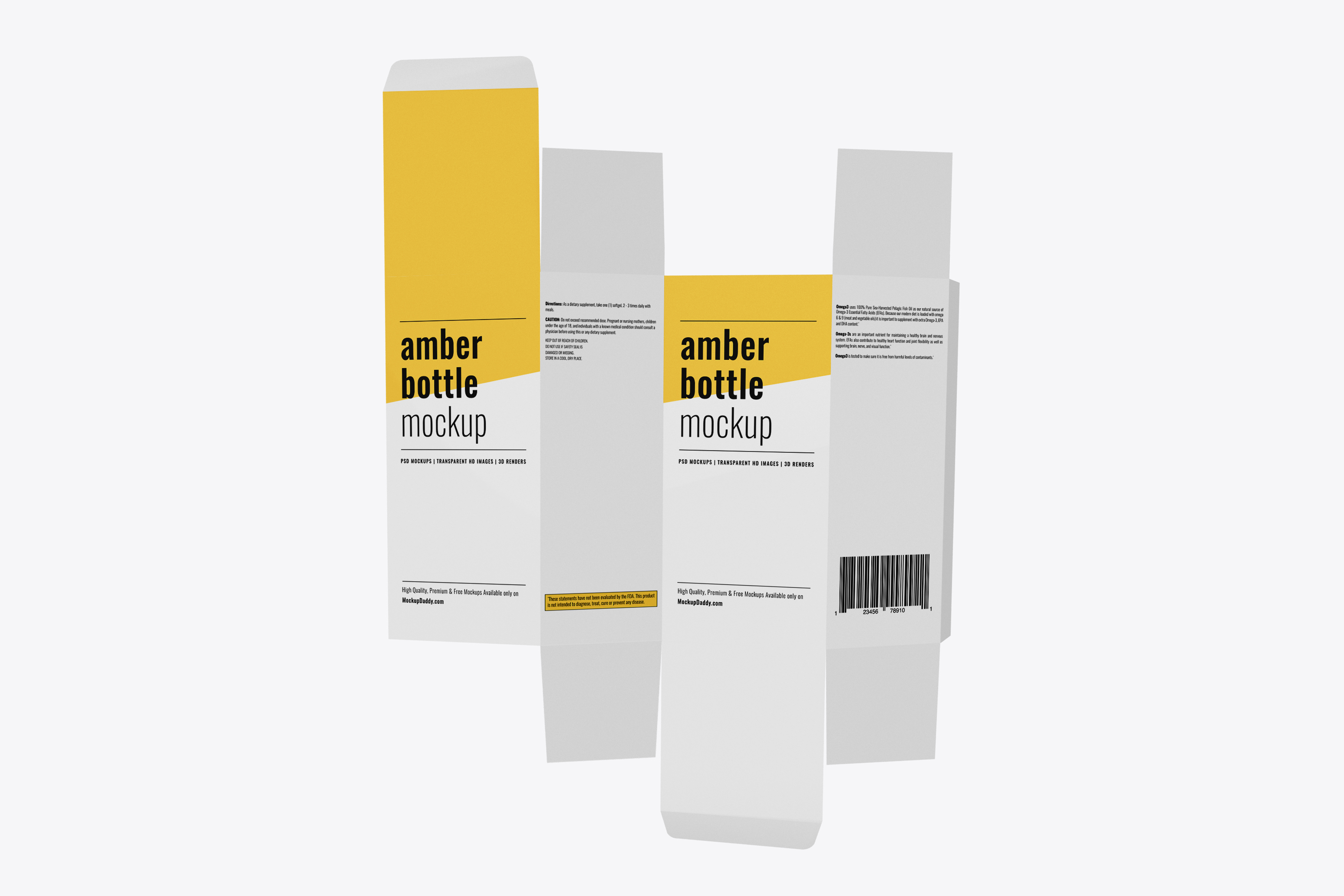 Download Amber Glass Bottle With Box Mockup Mockup Daddy