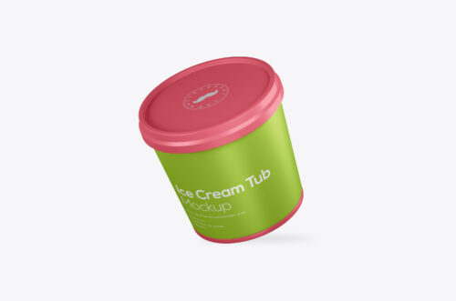 Ice Cream Cup Mockup 4k Floating