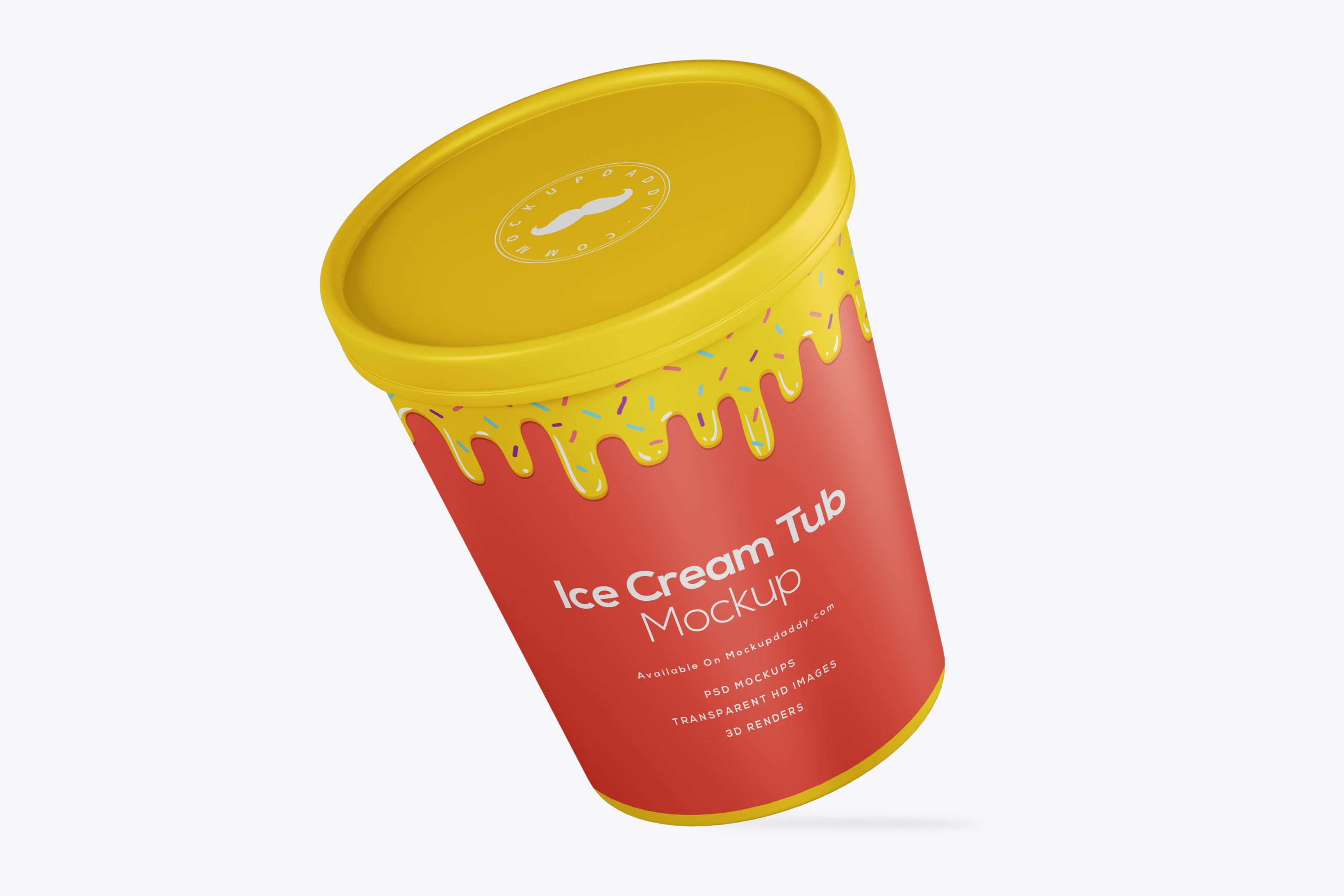 Ice Cream Tub Psd Mock-Up Tilted