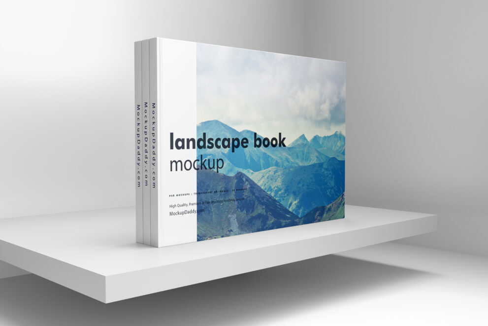 Landscape Book Mockup Scene