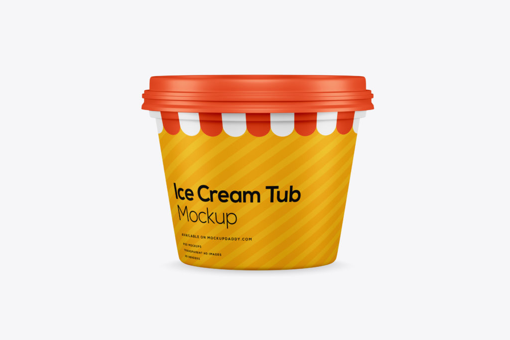 Mini Ice Cream Tub Mockup Easy to Edit, Free Download Sample.