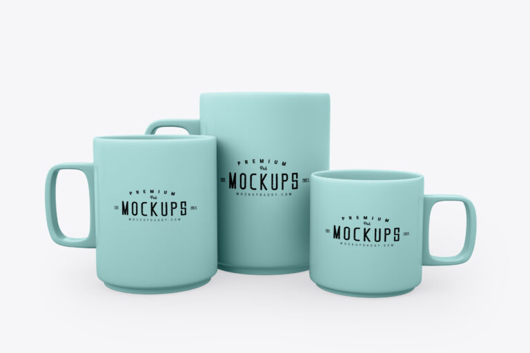 Download Mug Mockup with Heart Handle - Mockup Daddy