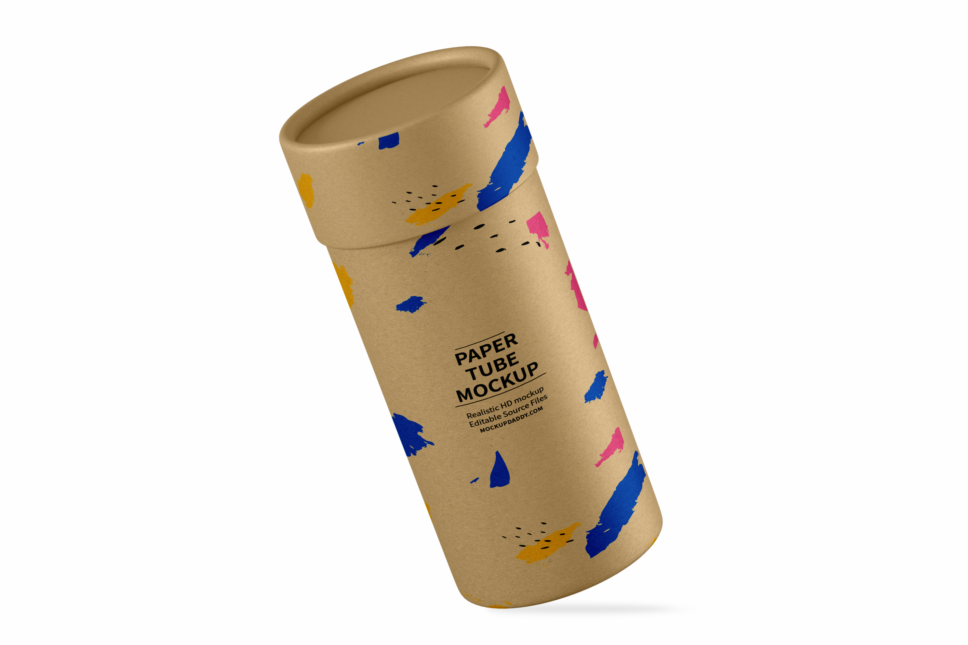 Download Paper Tube Box with Lid Mockup - Mockup Daddy