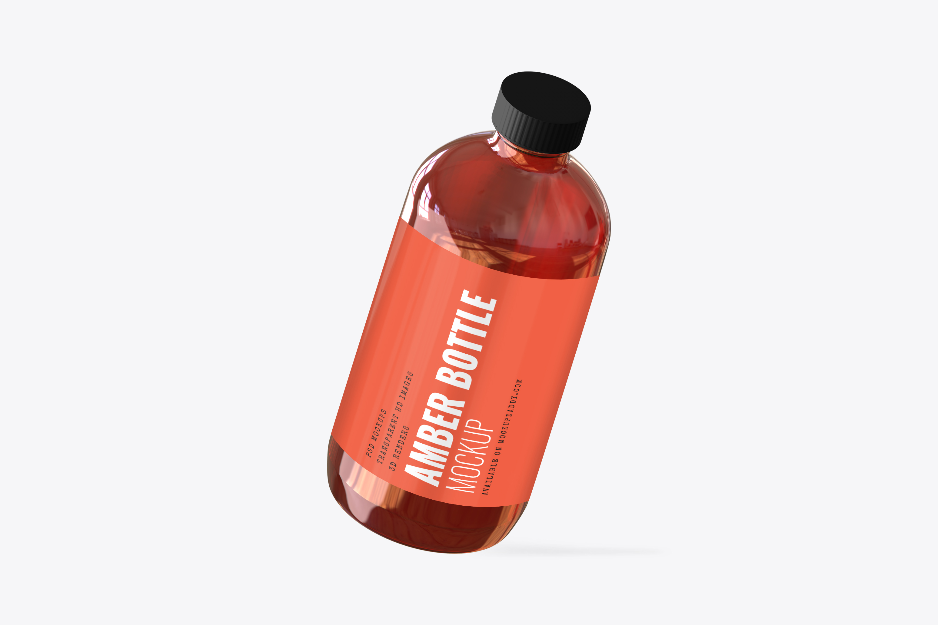 Pharma Amber Bottle MockUp Mockup Daddy