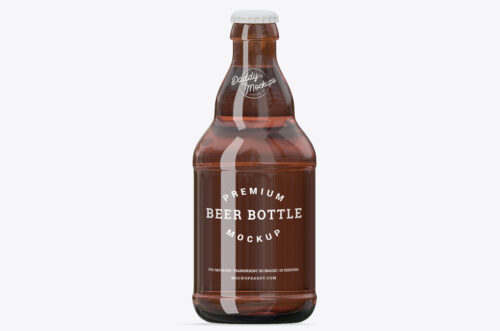 Pint Beer Bottle Mockup Clear Label