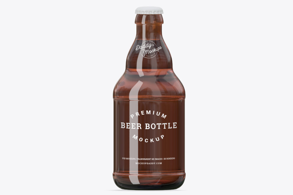 Pint Beer Bottle Mockup Clear Label