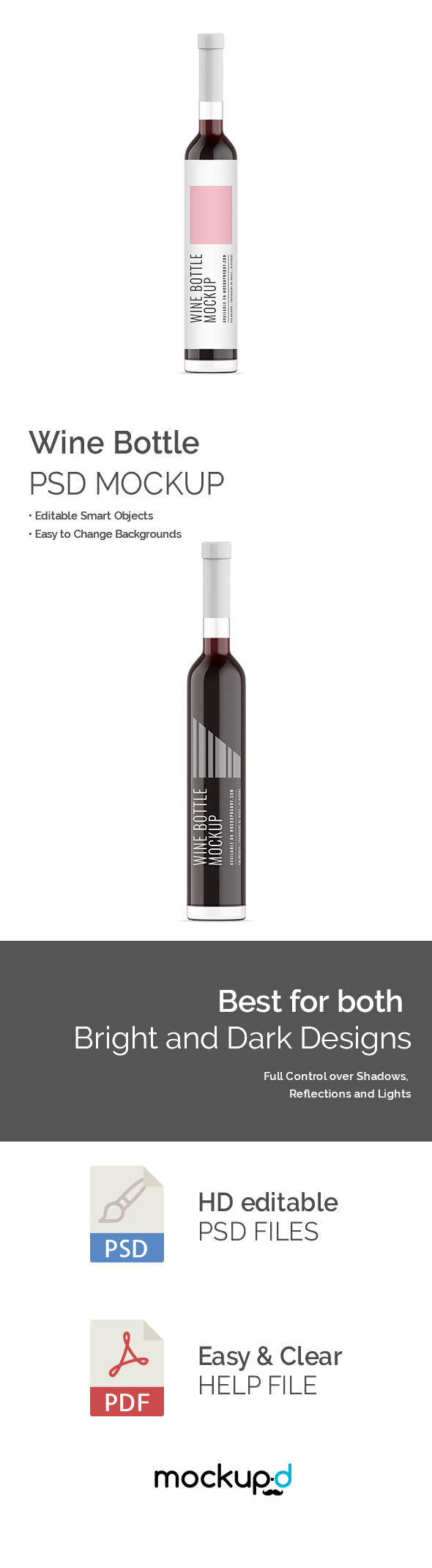 Premium Wine Bottle Psd Mockup Featured