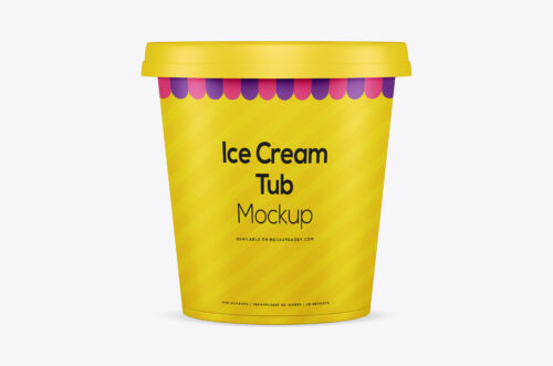 Regular Ice Cream Tub Mockup Front