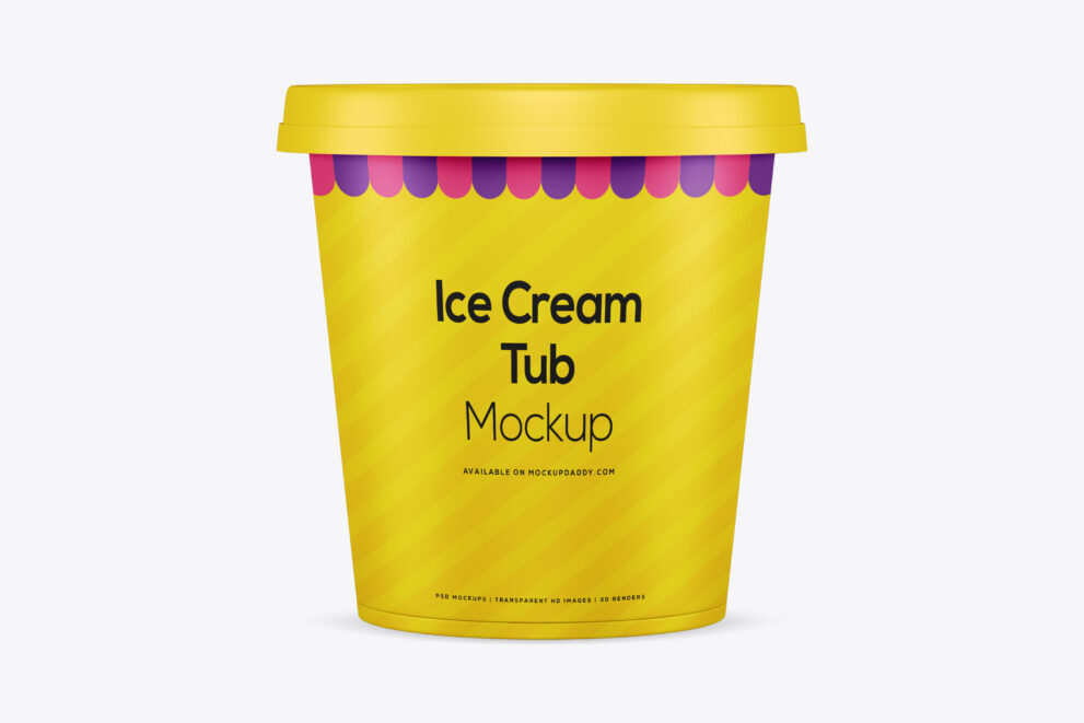 Regular Ice Cream Tub Mockup Front