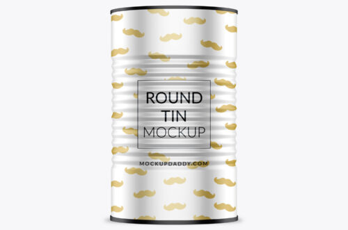 Round Tin Psd Mockup Front