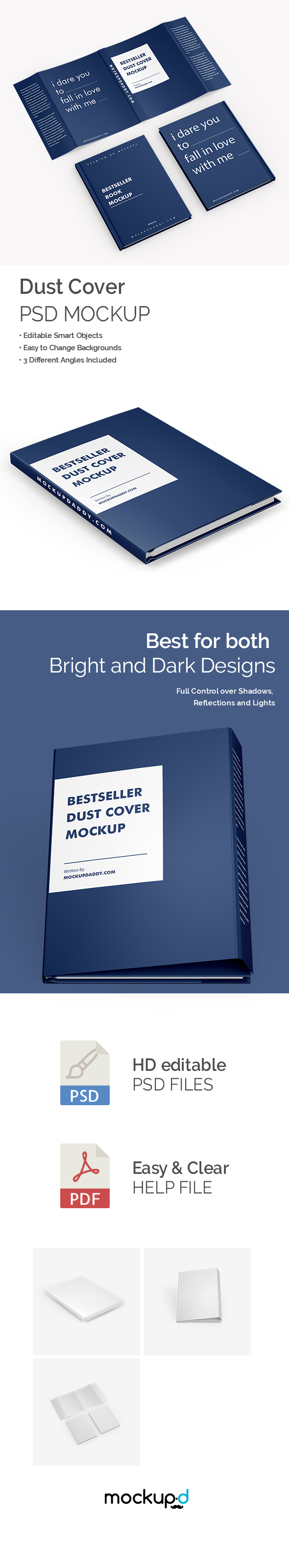 Universal Book Dust Cover Mockup Featured