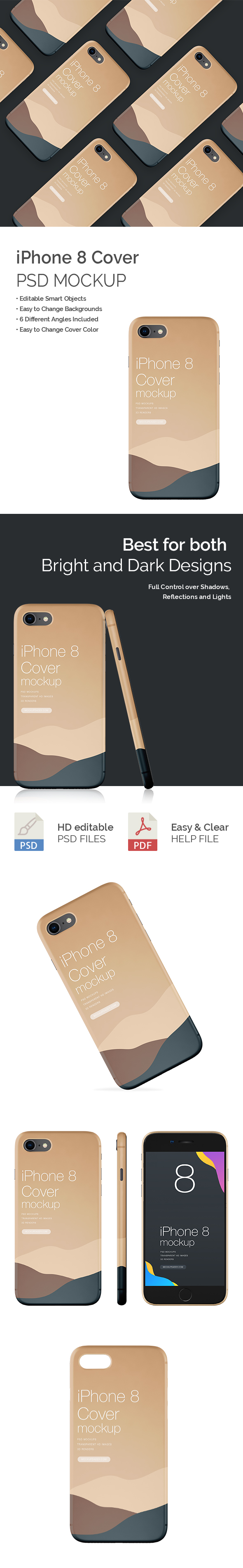 Free iPhone 8 Case Mockup with Screen - Mockup Daddy