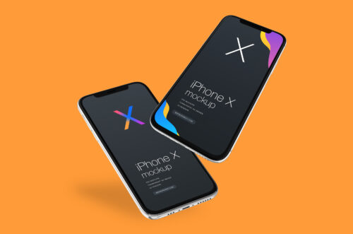 iPhone Xs Silver Psd Mockup
