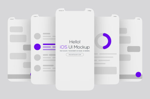 5 Screens App UI Mockup