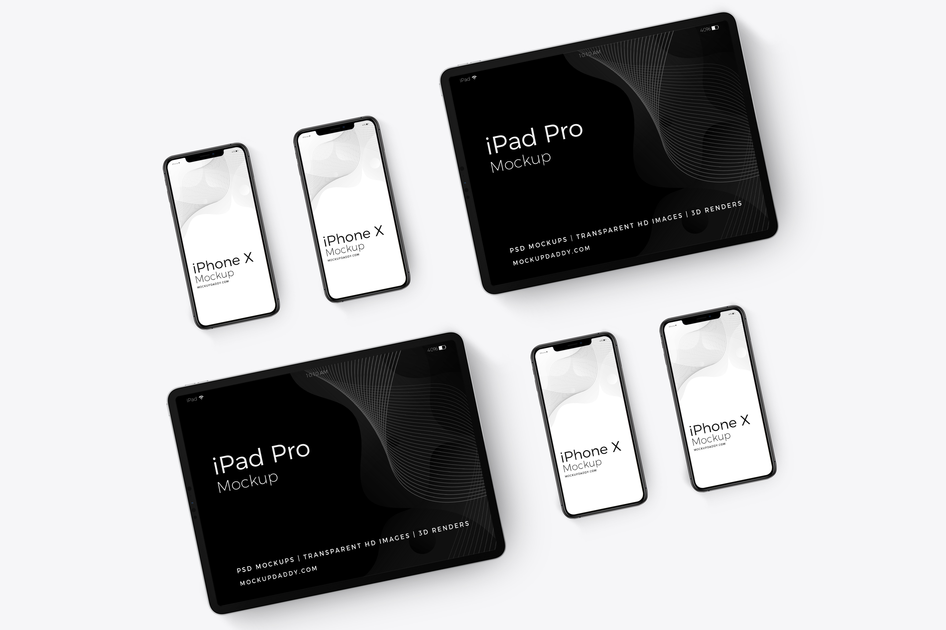 Apple Devices Iphone x and Ipad Mockup