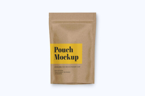 Craft Paper Pouch Psd Mockup Top