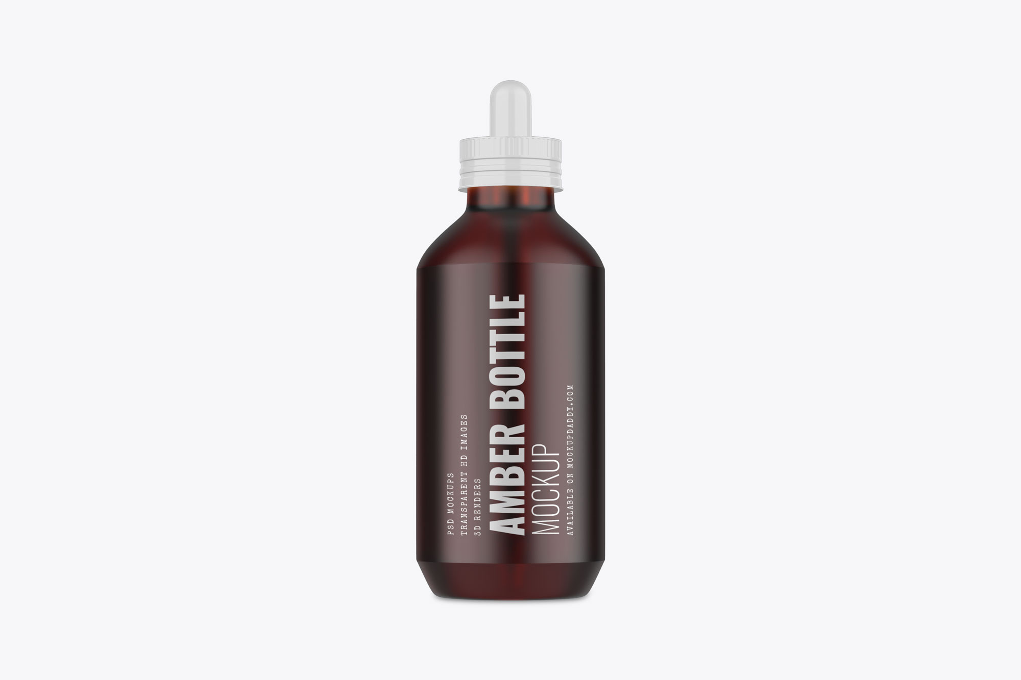 Balck Oil Bottle Mockup Clear Label and white dropper