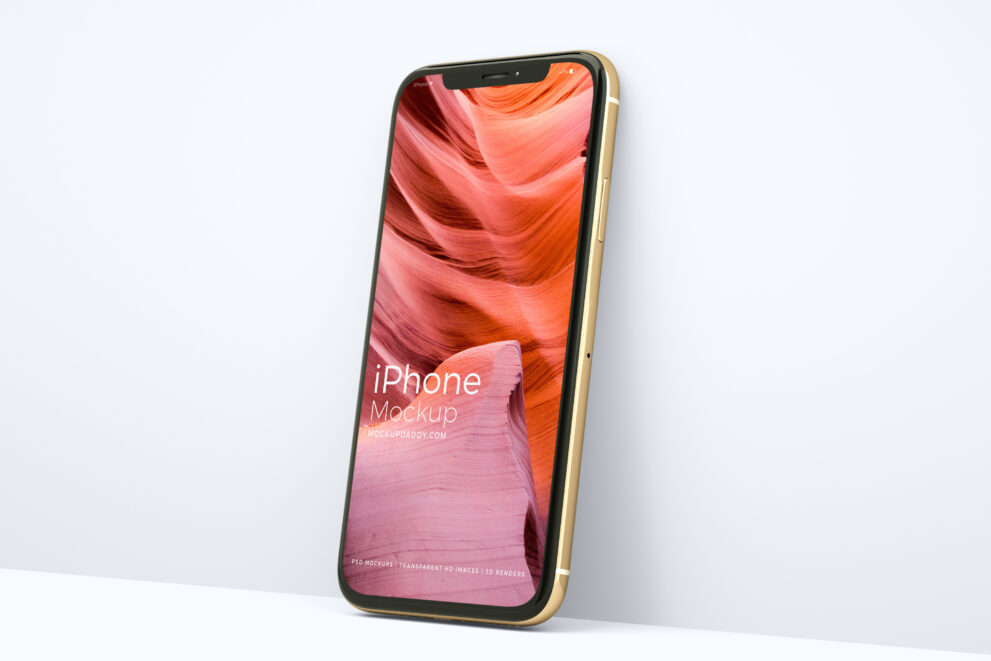 Apple iPhone Xs Gold Mock-Up - Mockup Daddy
