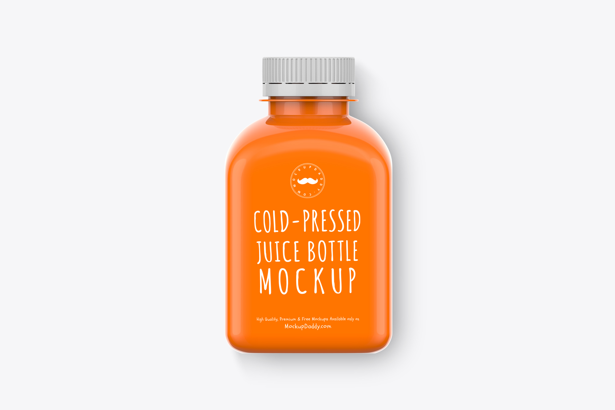 Mini Juice Bottle Mockup Transparent label.