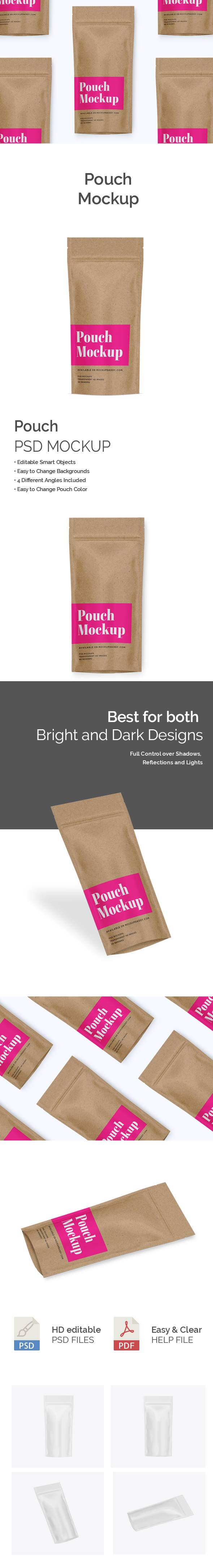 Tall Craft Paper Pouch Mockup Featured