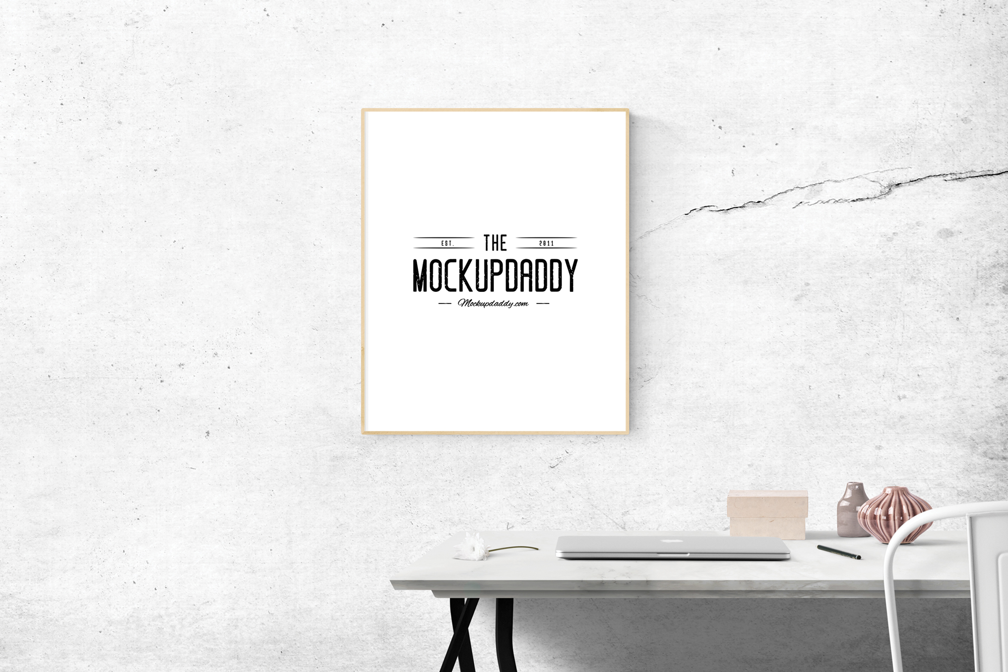 Download Wooden Wall Frame Psd Mockup Mockup Daddy PSD Mockup Templates