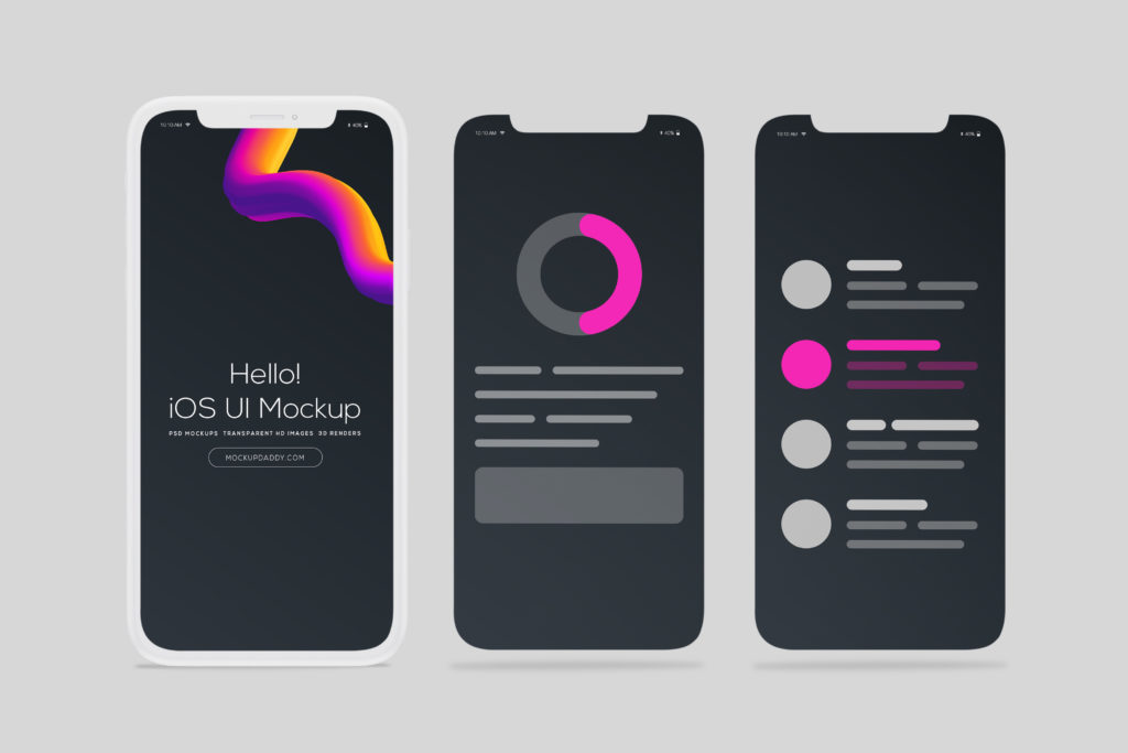 Download iOS UI Design Mockup - Mockup Daddy