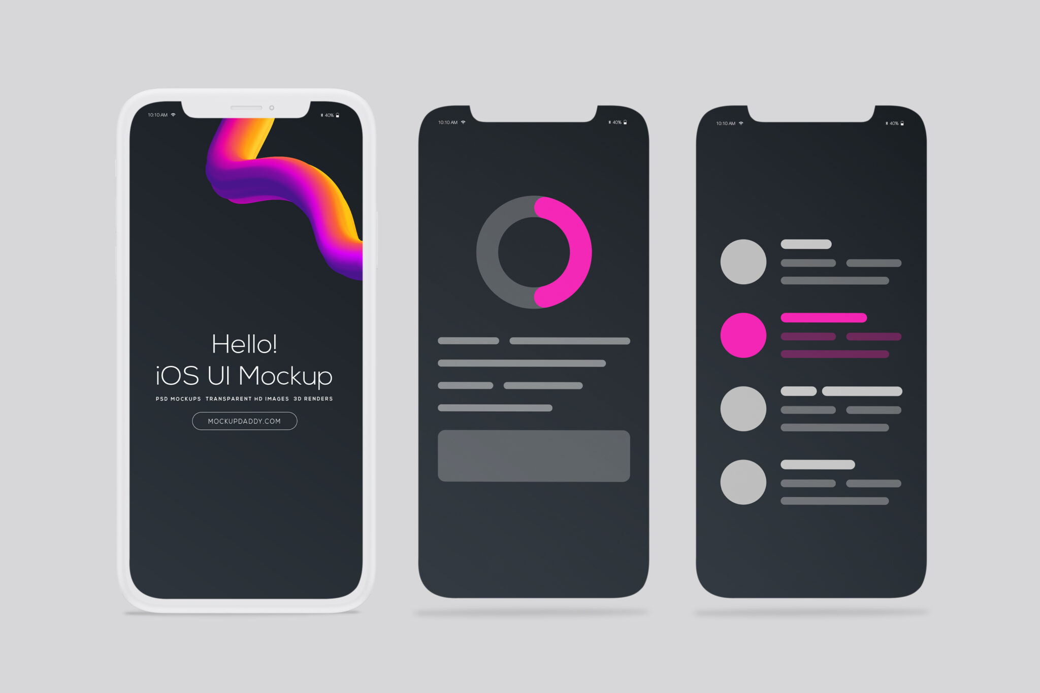 iOS UI Design Mockup Mockup Daddy