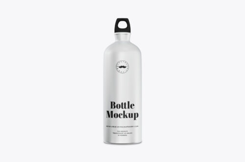 Aluminium Sports Bottle Mockup