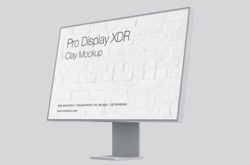 Apple Pro Display XDR Clay Mockup