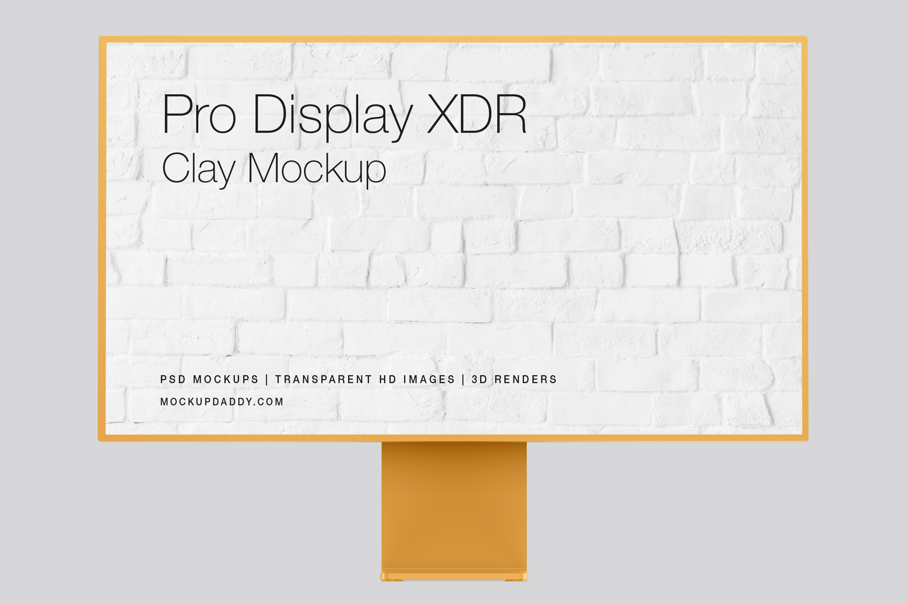 Apple Pro Display XDR Clay Mockup Front Angle