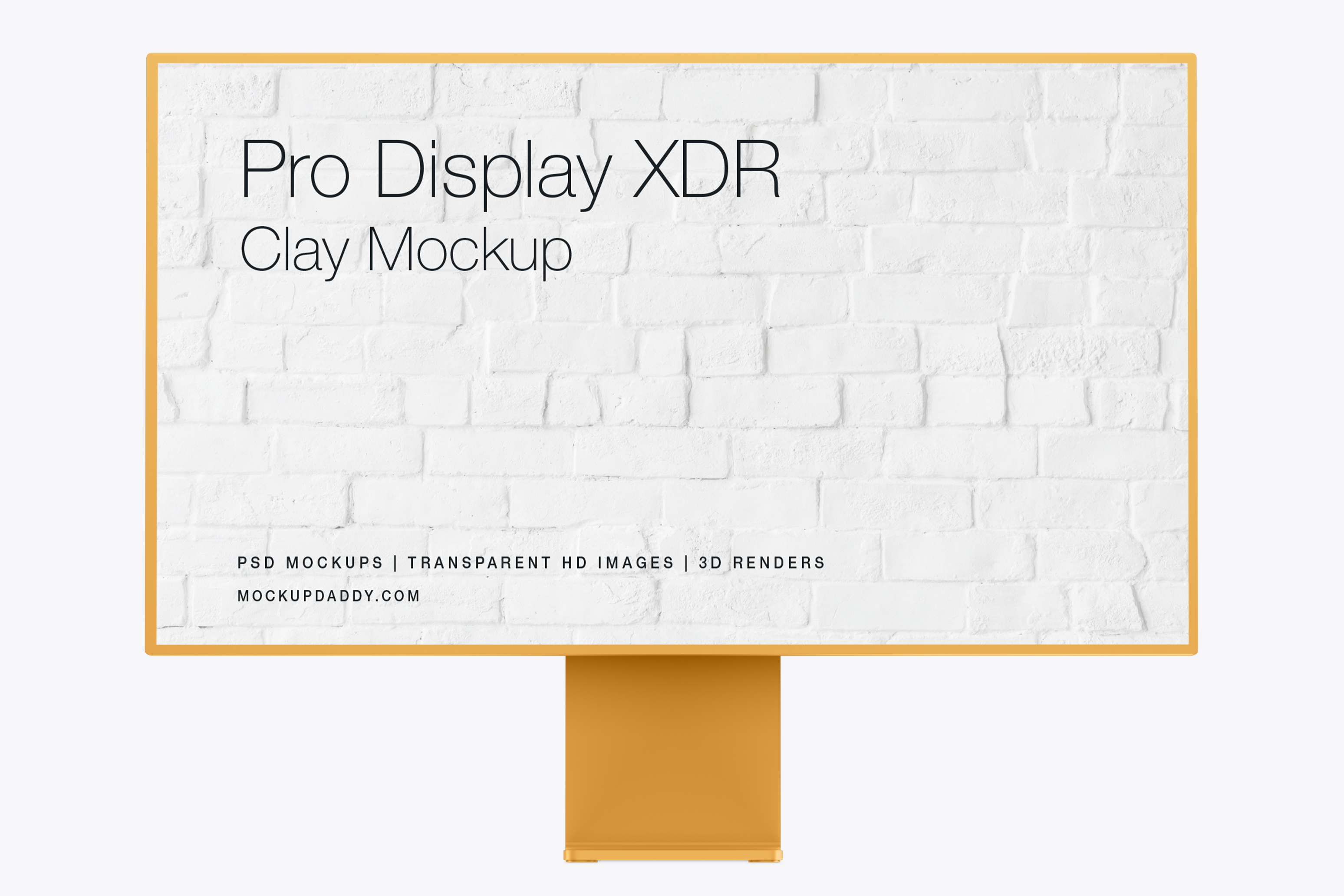 Apple Pro Display XDR Clay Mockup Front