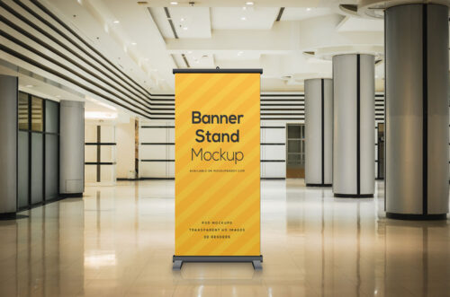 Event Roll Up Banner Stand Mockup