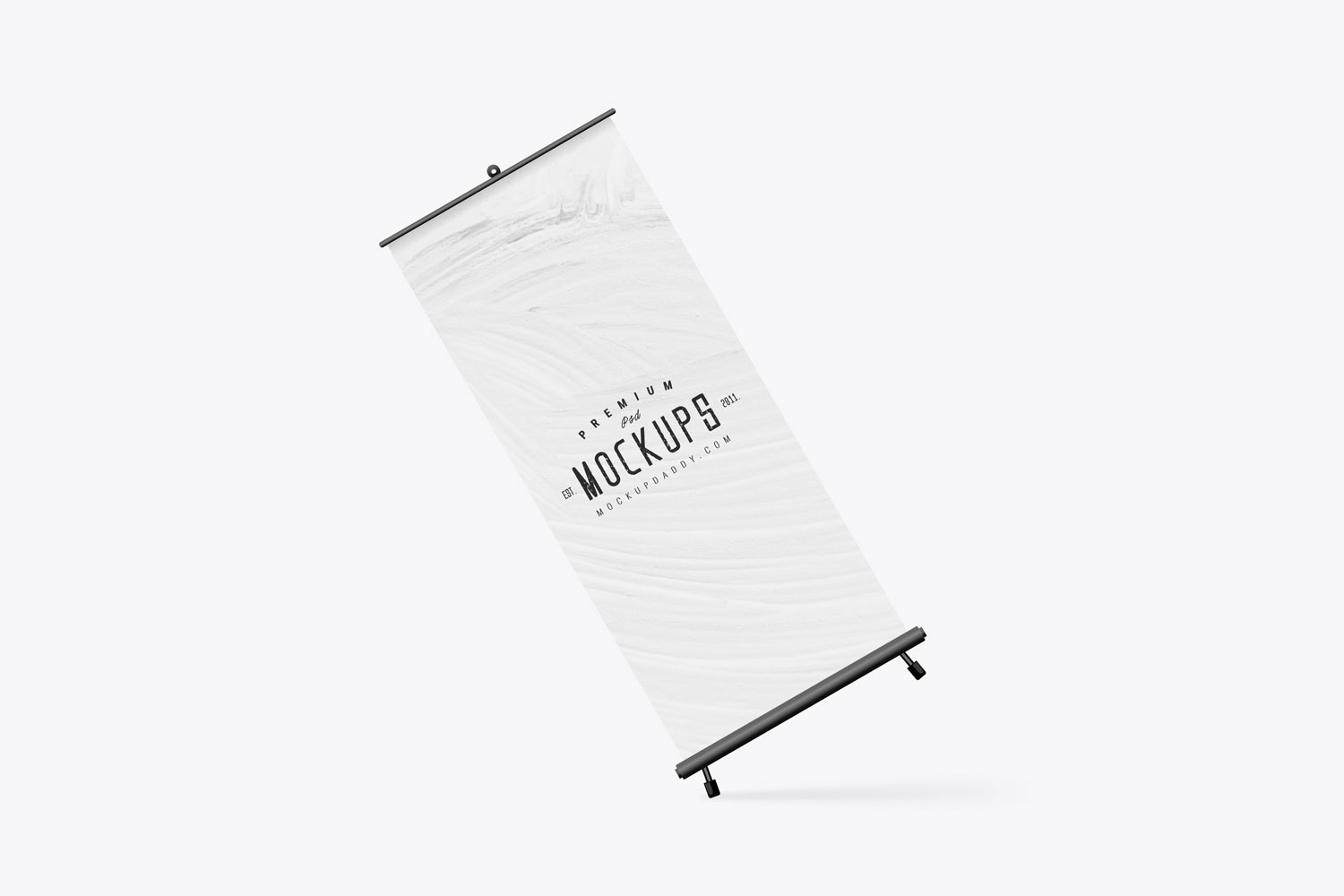 Digital event standee mockup at an angle