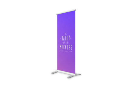 Free Download Roll Up Banner Stand Mockup