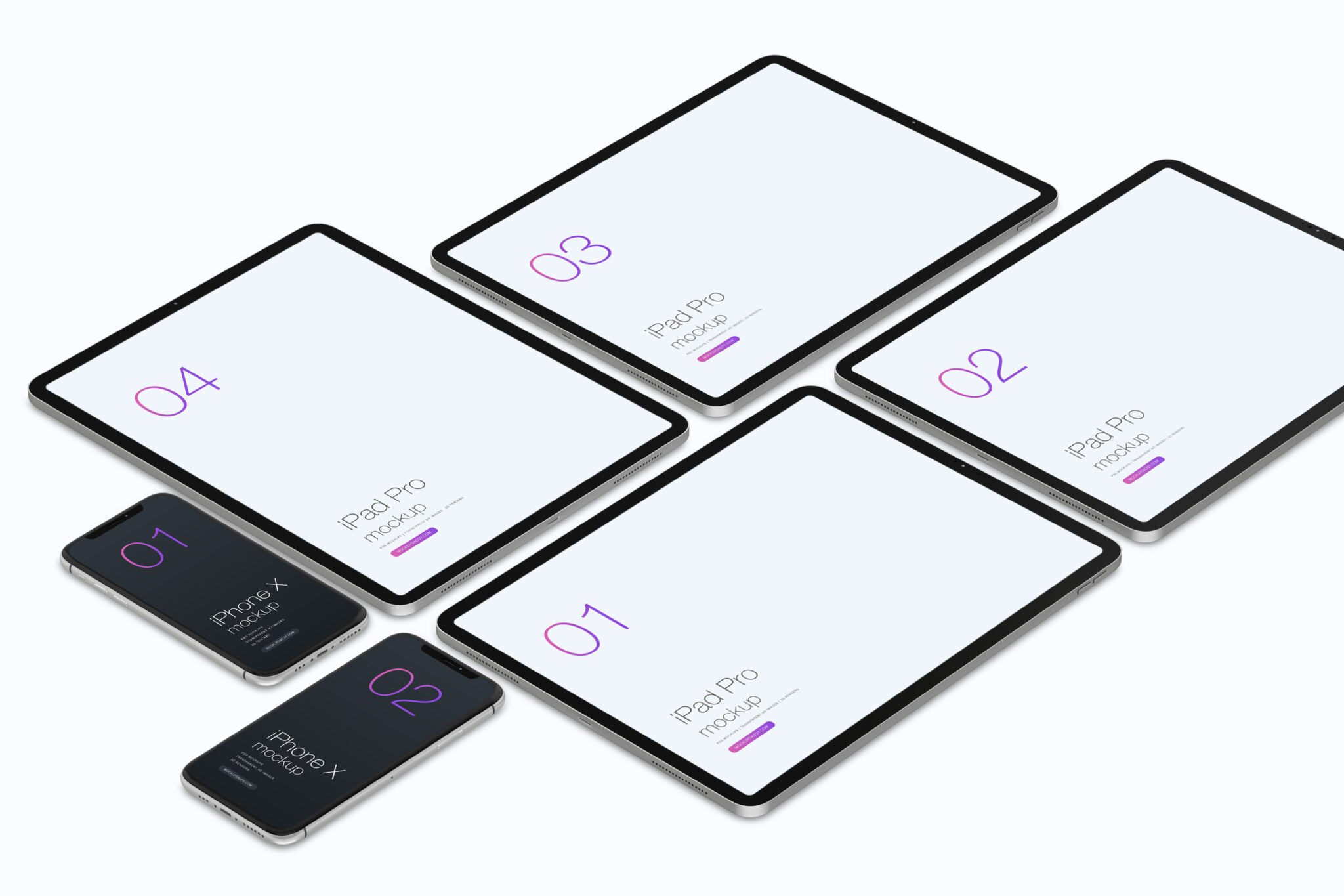Isometric Apple Devices Psd Mockup Mockup Daddy