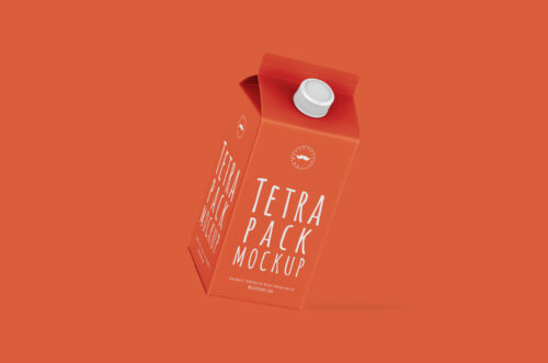 Juice Tetra Pack Psd Floating Mockup