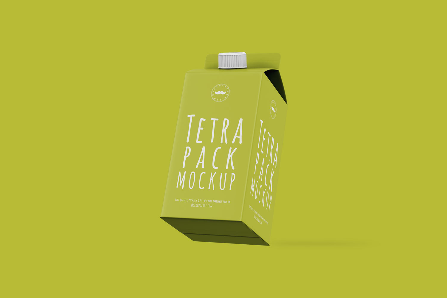 Green Juice Tetra Pack Psd Mockup with white cap.