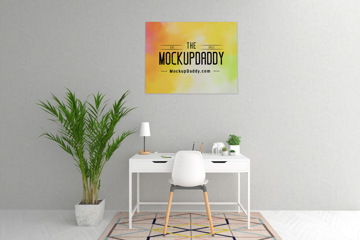 Office Wall Painting Mockup - Mockup Daddy