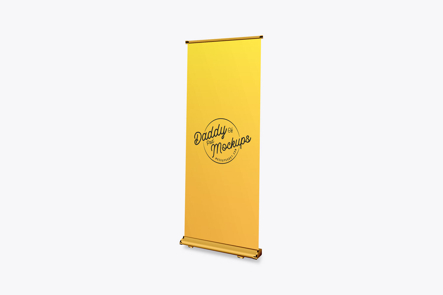 Digital roll-up banner mockup with geometric shapes