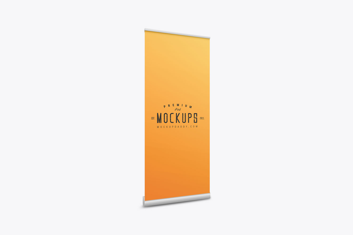 Free-standing roll-up banner mockup with customizable graphics