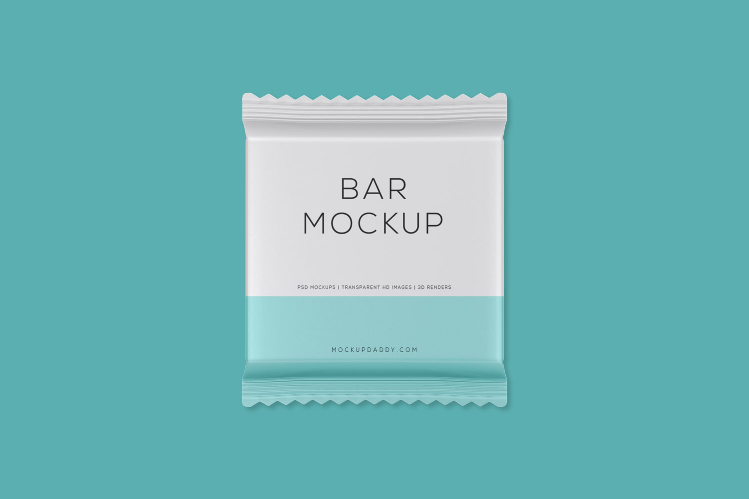 Blue and white packaging of Small Chocolate Wrapper Mockup.