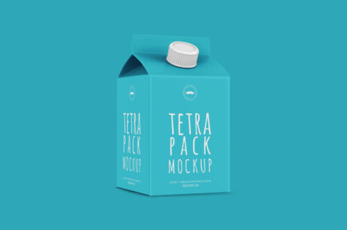 Small Tetra Pack Mockup Front Psd