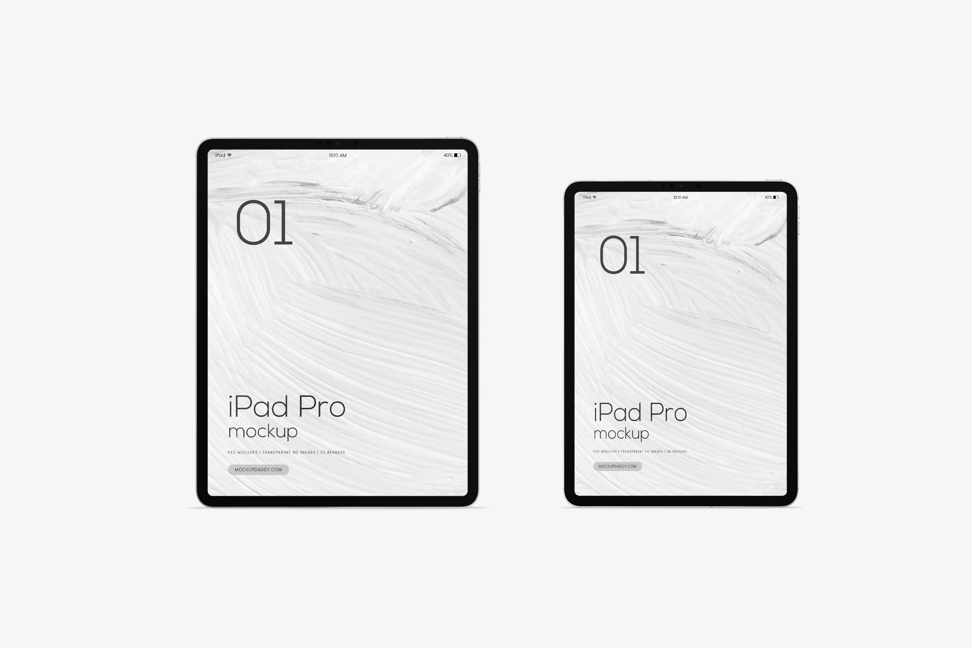 iPad Pro 12.9 and 11 inch Space Grey Front Mockup
