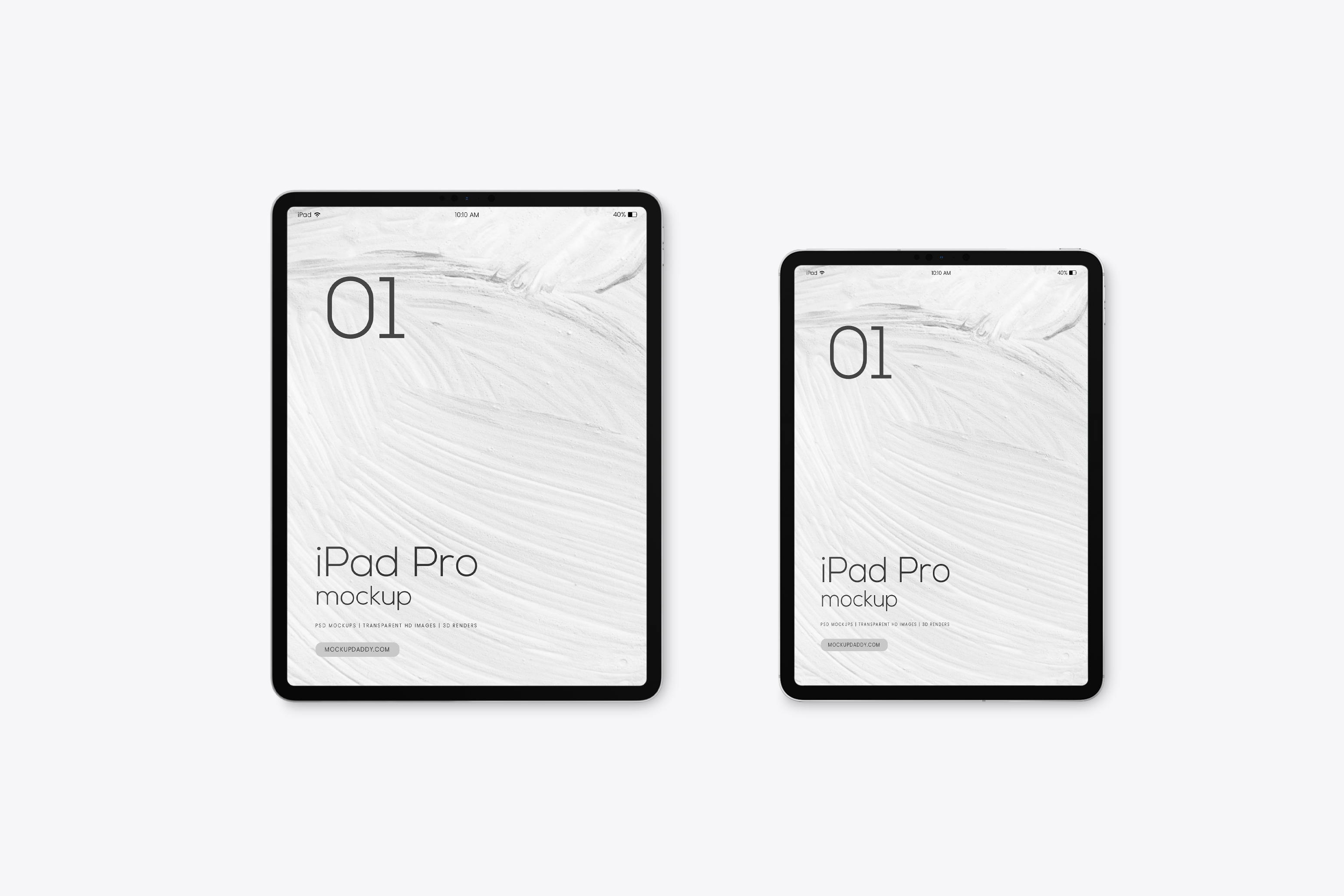 iPad Pro 12.9 and 11 inch Space Grey Top Mockup