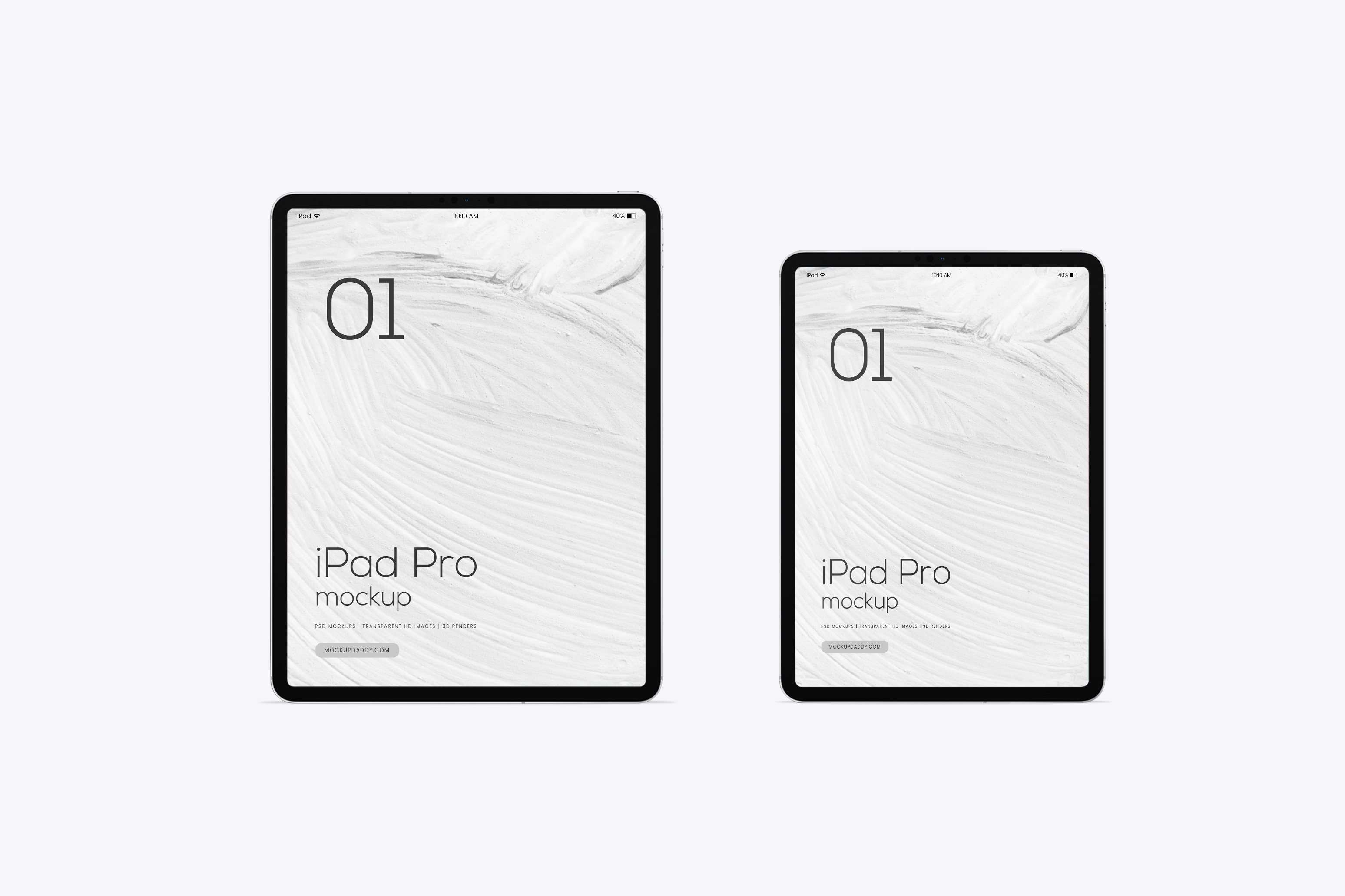 iPad Pro 12.9 and 11 inch White Front Mockup